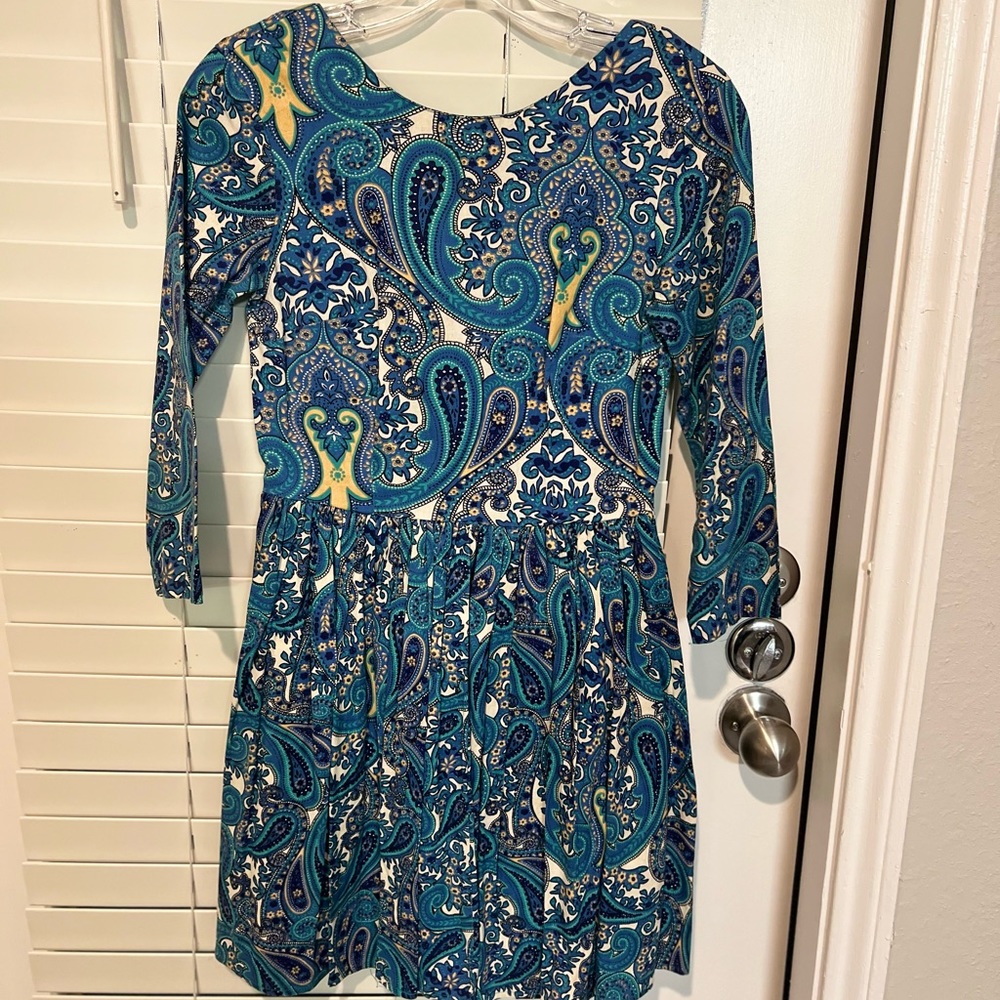 Topshop blue paisley dress